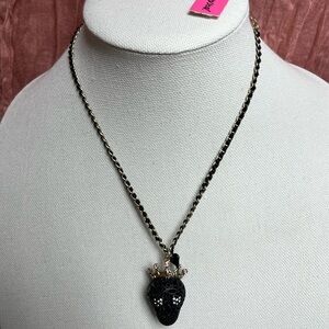 Betsey Johnson Crowned Skull Necklace